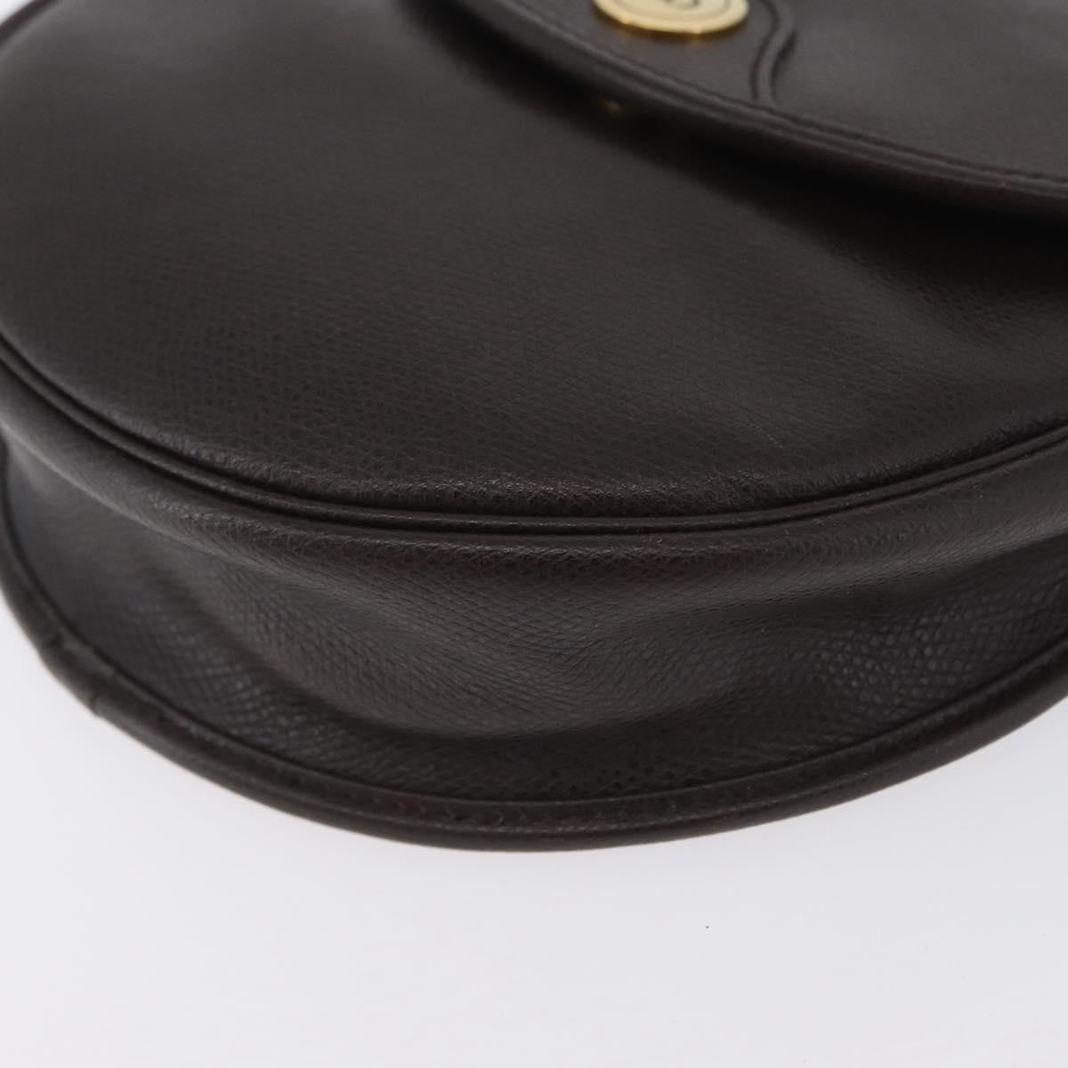 Christian Dior Vintage CD Logo Shoulder Bag Leather, BROWN, LEATHER, Shoulder bag