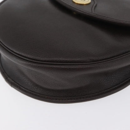Christian Dior Vintage CD Logo Shoulder Bag Leather, BROWN, LEATHER, Shoulder bag