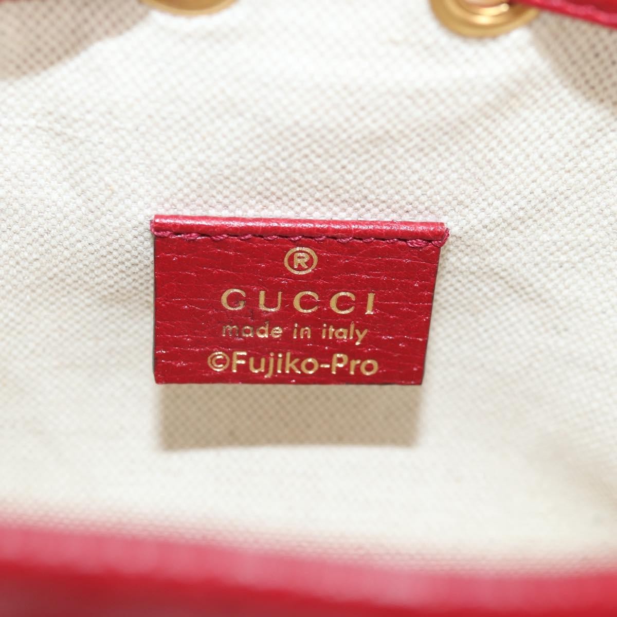 Gucci Doraemon Bucket Bag Printed Mini GG Coated Canvas, BEIGE, PVC, Crossbody bag