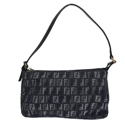 Fendi Belted Pochette Zucca Canvas, BLUE, CANVAS, Clutche & pouche