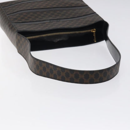 Celine Vintage Macadam Shoulder Bag Canvas and Leather, Black, Canvas, Shoulder Bag