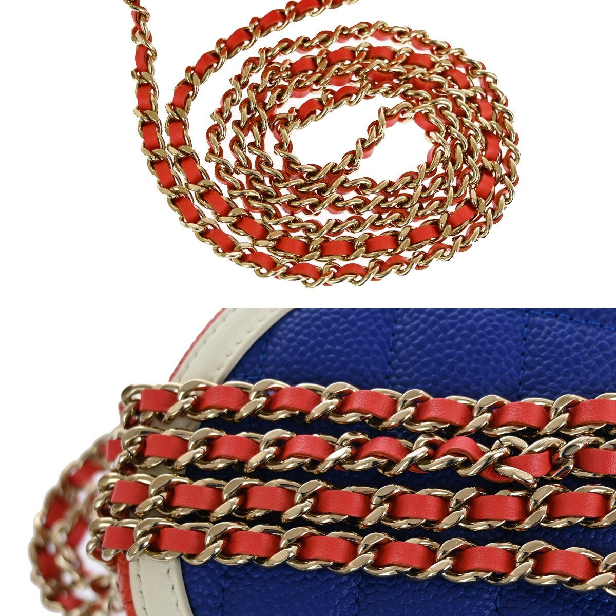 Chanel Filigree Round Coin Purse Quilted Caviar, MULTICOLOUR, LEATHER, Shoulder bag