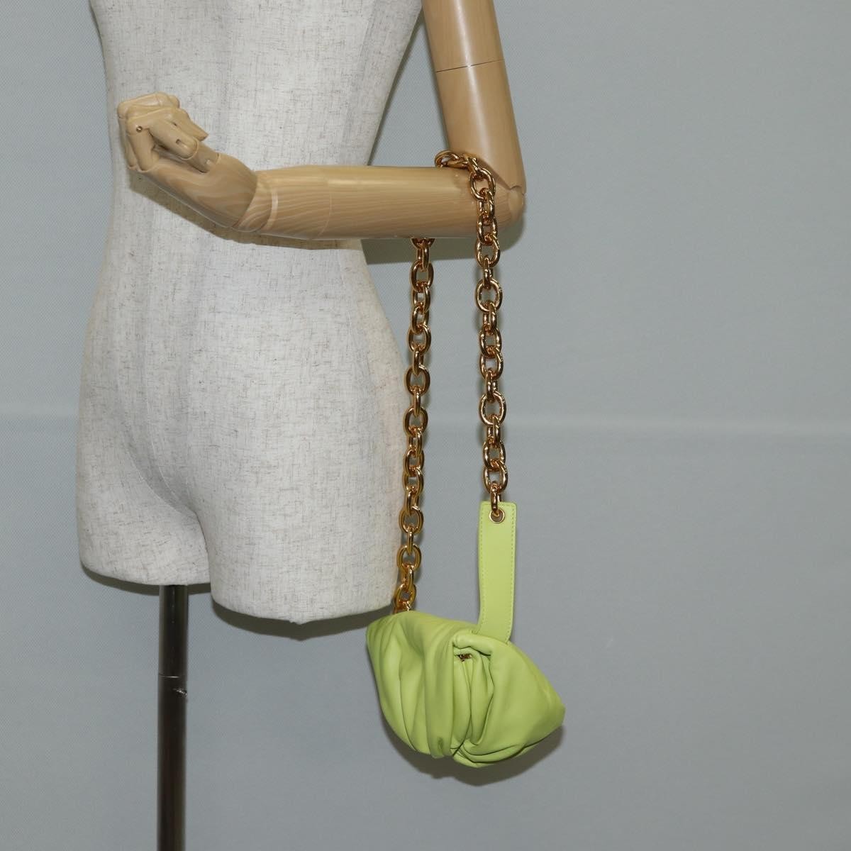 Bottega Veneta The Chain Pouch Leather, GREEN, LEATHER, Clutche & pouche