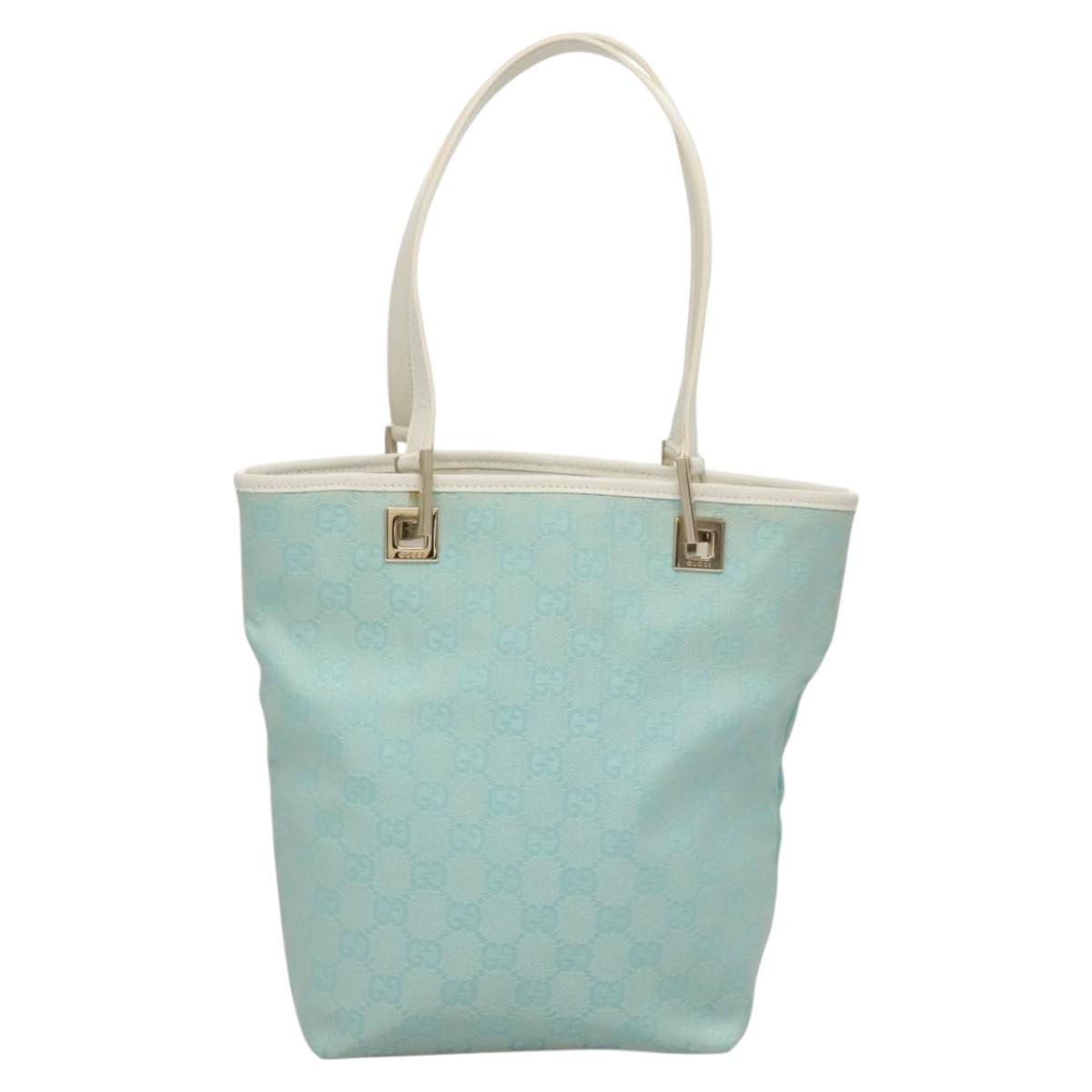 Gucci Vintage Bucket Shopping Tote GG Canvas, BLUE, CANVAS, Tote bag