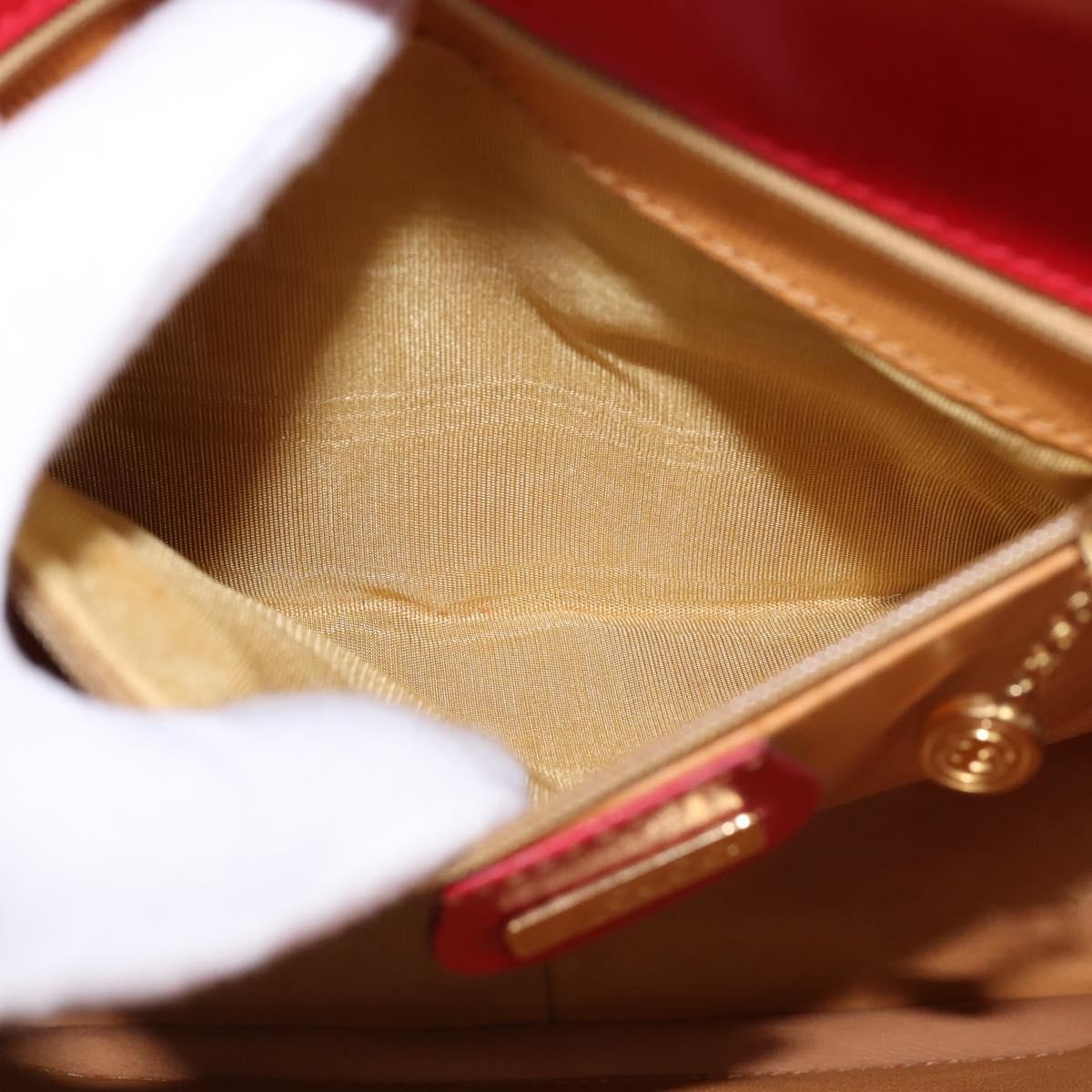 Gucci Vintage Bamboo Shoulder Bag Leather, RED, LEATHER, Shoulder bag