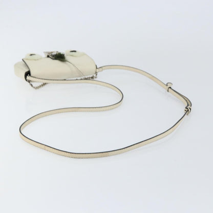 Fendi Monster Baguette Leather, WHITE, LEATHER, Shoulder bag