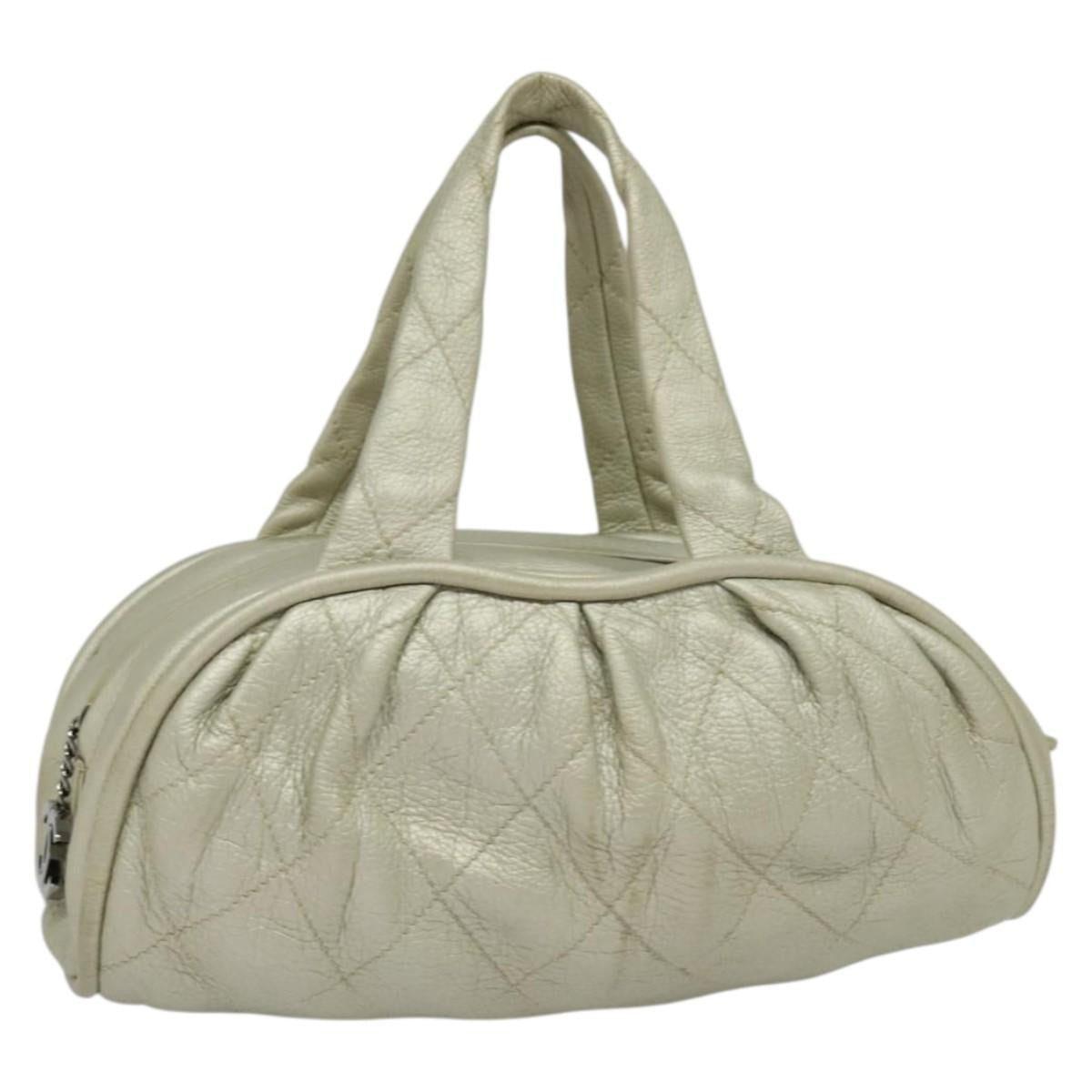 Chanel Le Marais Bowler Bag Quilted Leather, SILVER, LEATHER, Handbag