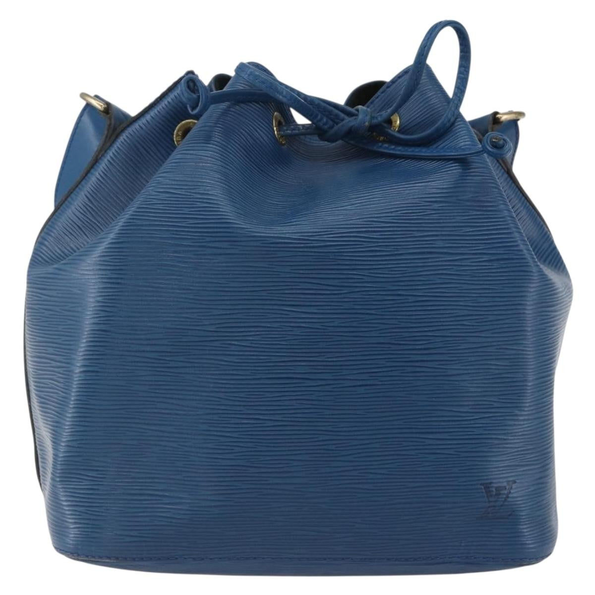 Louis Vuitton Petit Noe Handbag Epi Leather, BLUE, LEATHER, Shoulder bag