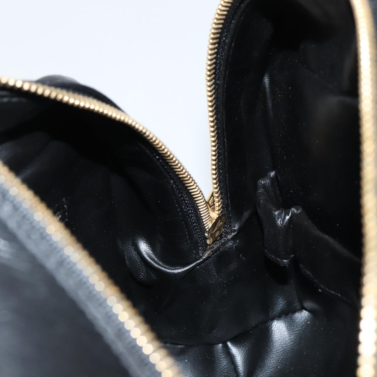 Chanel Vintage Toiletry Pouch Leather, Black, Leather, Clutch