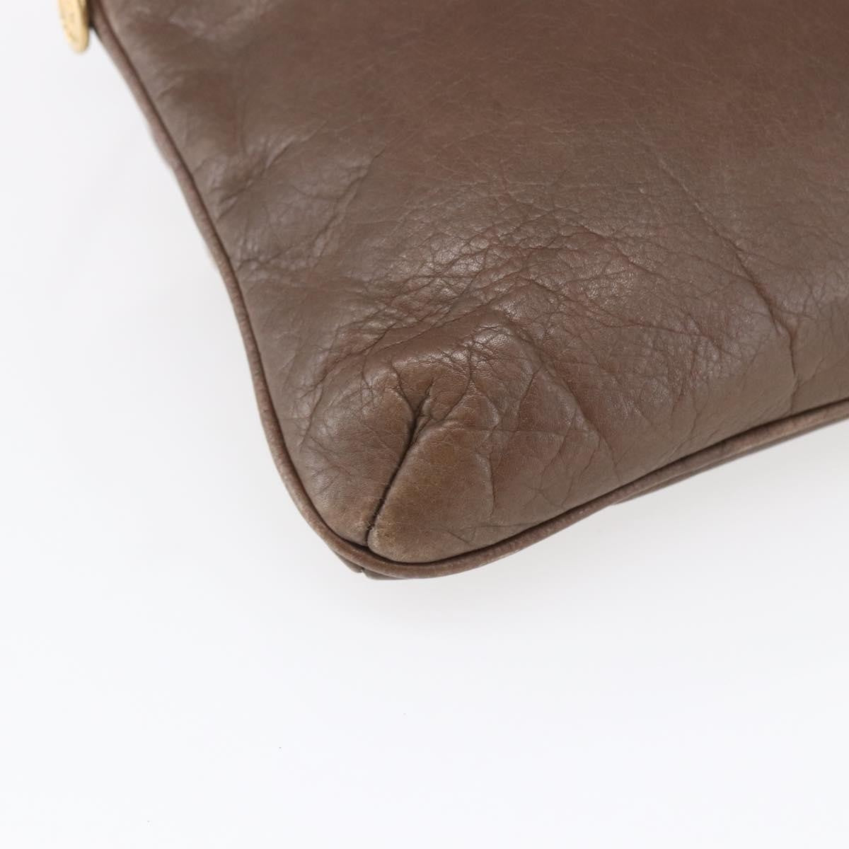 Celine Vintage Shoulder Bag Leather, BROWN, LEATHER, Shoulder bag