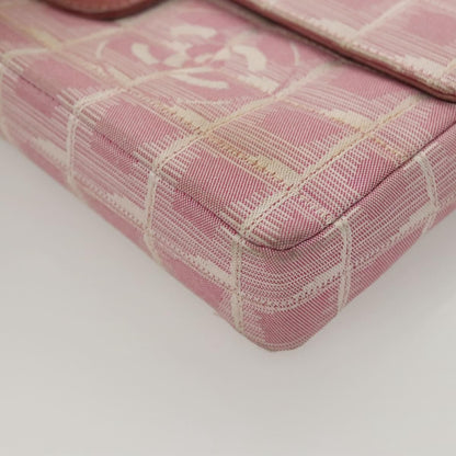 Chanel Travel Line Flap Bag Nylon, PINK, NYLON, Travel bag