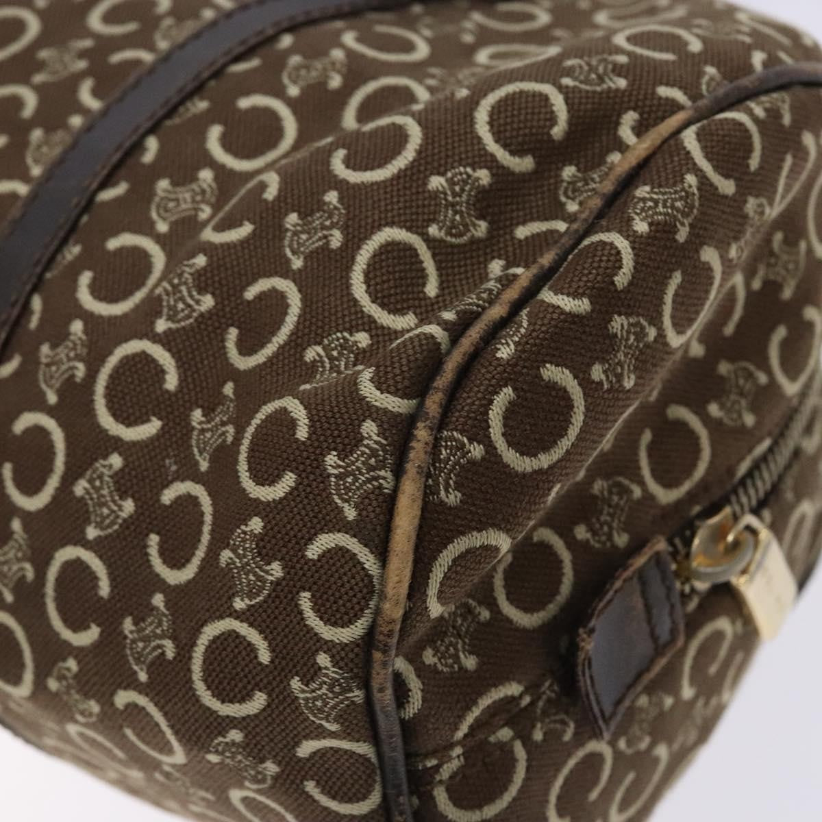 Celine Vintage Macadam Handbag Macadam, BROWN, CANVAS, Handbag