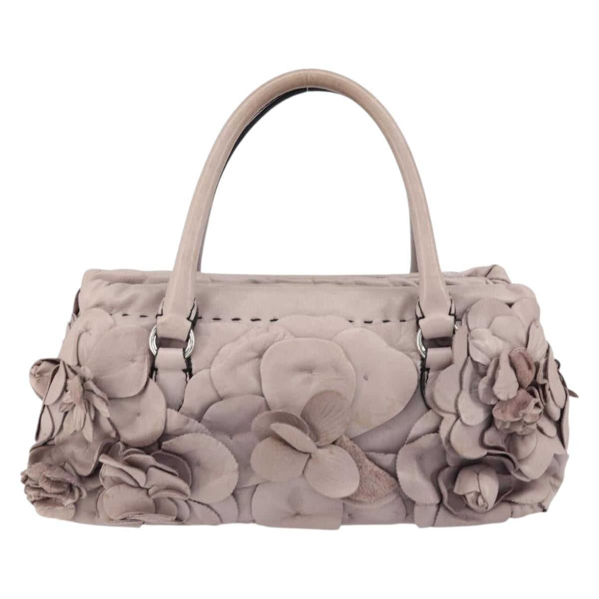 Valentino Garavani Rose Handbag Leather, PURPLE, LEATHER, Handbag