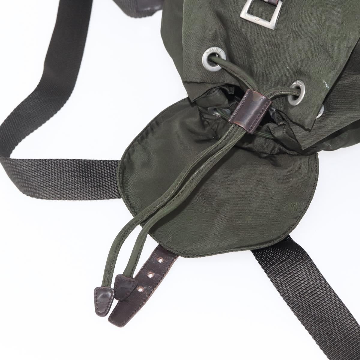 Prada Front Pocket Backpack Tessuto, Khaki, Nylon, Backpack