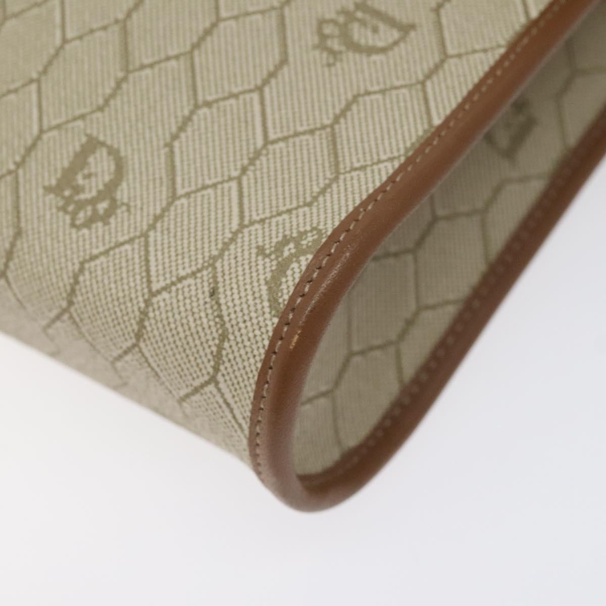 Christian Dior Vintage Honeycomb Flap Crossbody Bag Coated Canvas, BEIGE, CANVAS, Crossbody bag