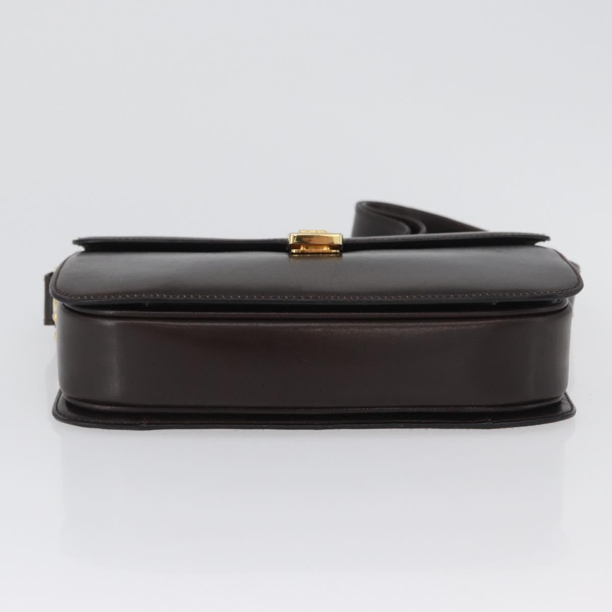 Celine Vintage Shoulder Bag Leather, BROWN, LEATHER, Shoulder bag