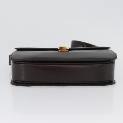Celine Vintage Shoulder Bag Leather, BROWN, LEATHER, Shoulder bag