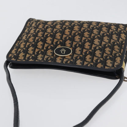 Christian Dior Vintage Trotter Shoulder Bag Canvas, NAVY, CANVAS, Shoulder bag