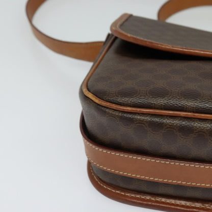 Celine Macadam Shoulder Bag PVC Leather, BROWN, CANVAS, Shoulder bag