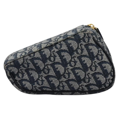 Christian Dior Vintage Saddle Coin Purse Diorissimo Canvas, NAVY, CANVAS, Clutche & pouche