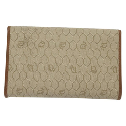 Christian Dior Vintage Honeycomb chain Canvas, BEIGE, CANVAS, Handbag