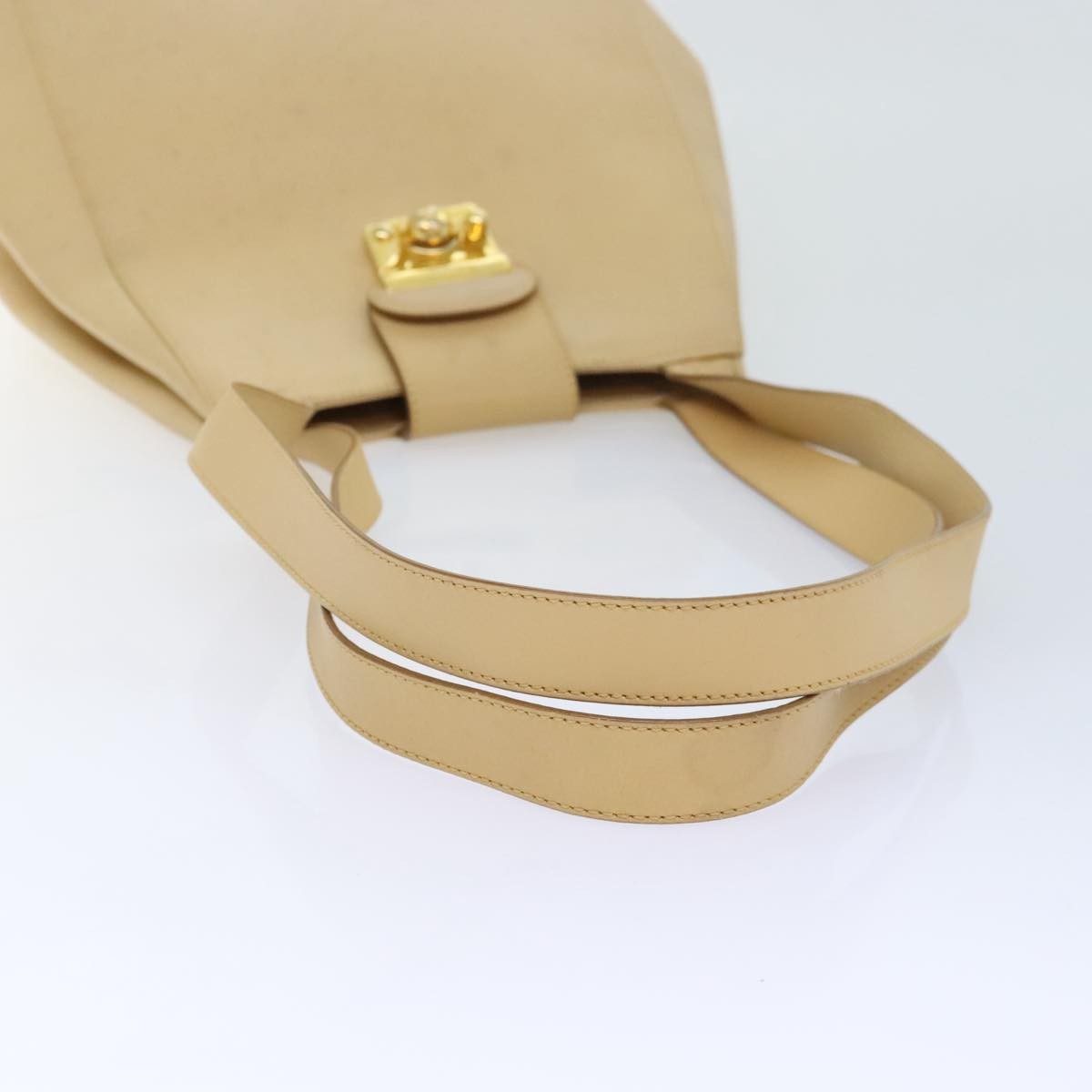 Salvatore Ferragamo Vintage Shoulder Bag Leather, BEIGE, LEATHER, Shoulder bag