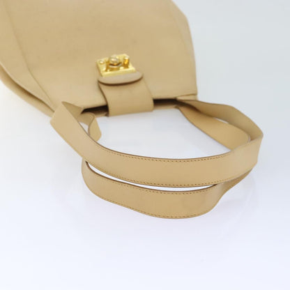 Salvatore Ferragamo Vintage Shoulder Bag Leather, BEIGE, LEATHER, Shoulder bag