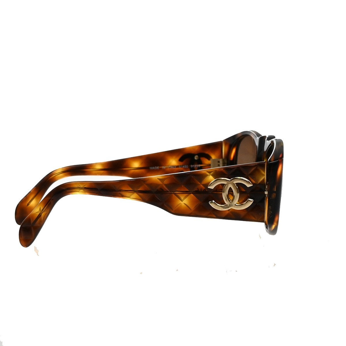 Chanel CC Logo Matelasse Sunglasses Eye Wear Plastic, Brown, Plastic, Sunglasses