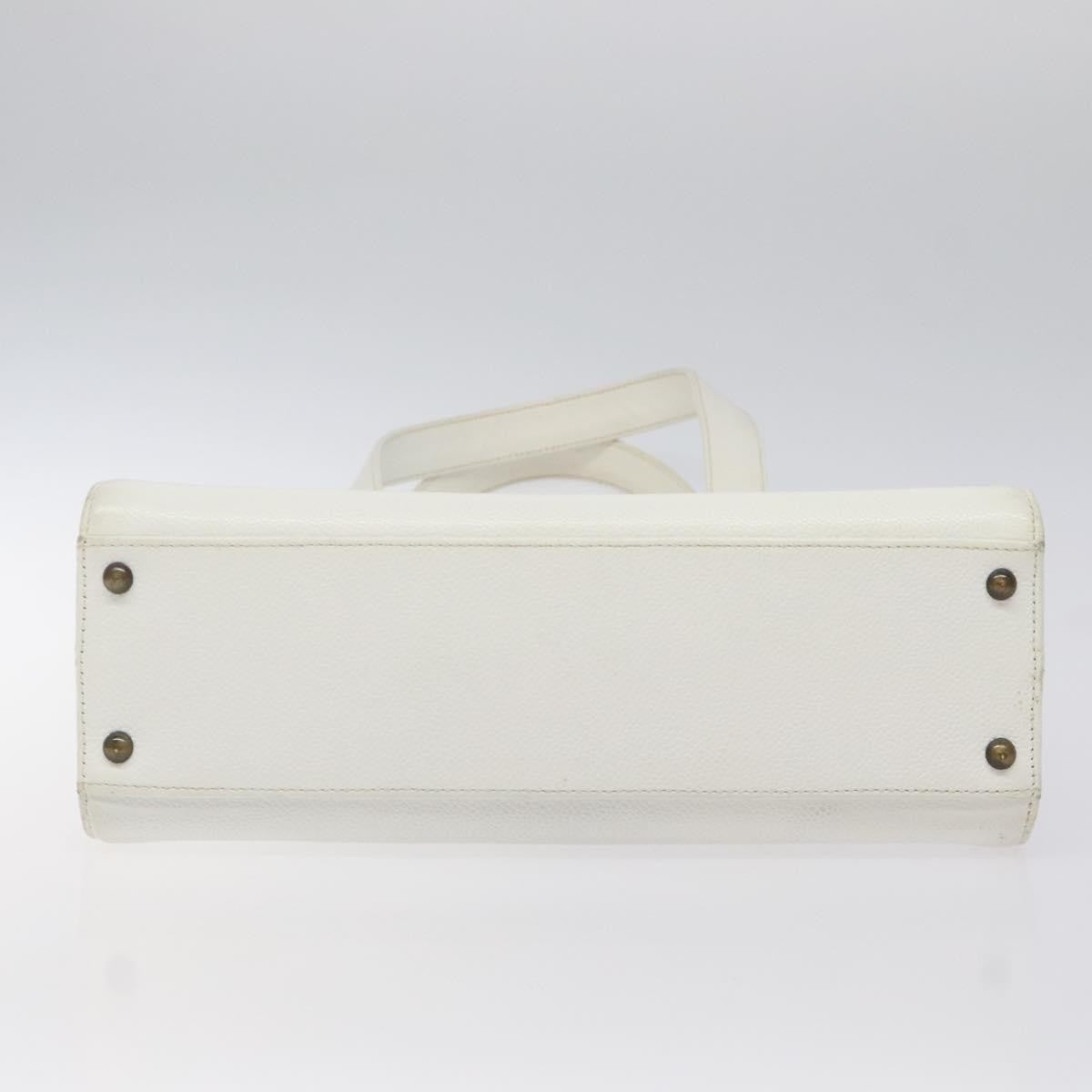 Chanel Vintage CC Lock Tote Caviar, WHITE, LEATHER, Shoulder bag