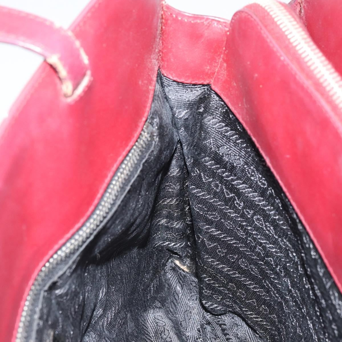 Prada Vintage Handbag Leather, BURGUNDY, LEATHER, Handbag