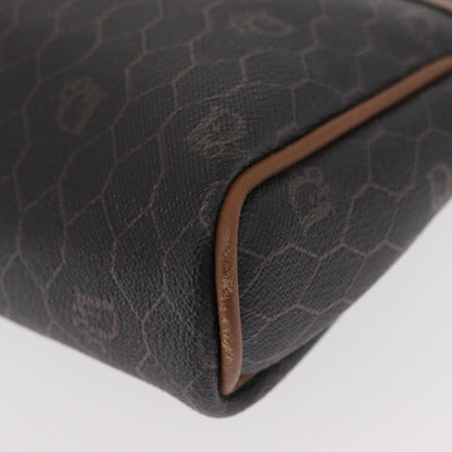 Christian Dior Vintage Honeycomb Zip Pouch Coated Canvas, BLACK, PVC, Clutche & pouche