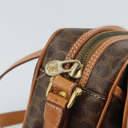 Celine Vintage Macadam Shoulder Bag Canvas and Leather, BROWN, CANVAS, Shoulder bag