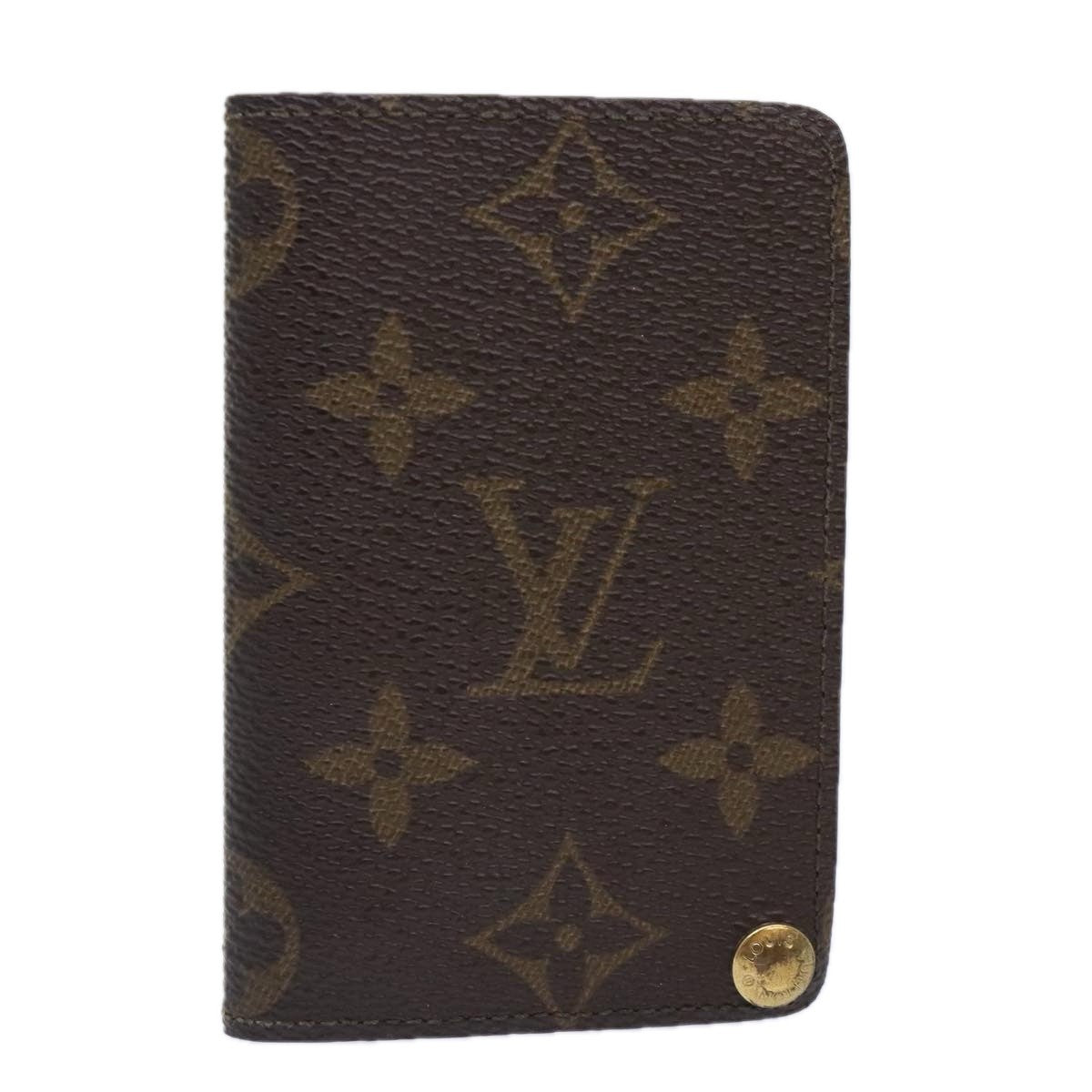 Louis Vuitton Porte Cartes Pression Card Case Monogram Canvas, BROWN, CANVAS, Card Holders