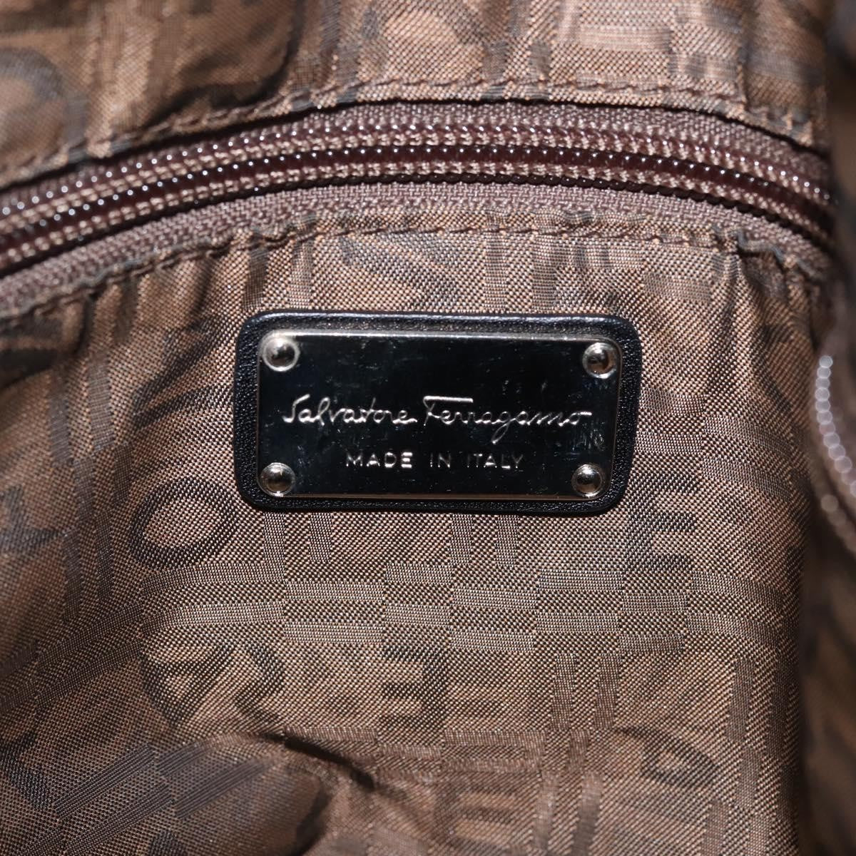 Salvatore Ferragamo Gancini Tote Leather, BLACK, LEATHER, Tote bag