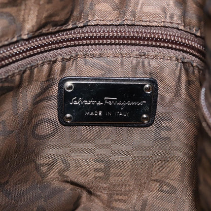 Salvatore Ferragamo Gancini Tote Leather, BLACK, LEATHER, Tote bag