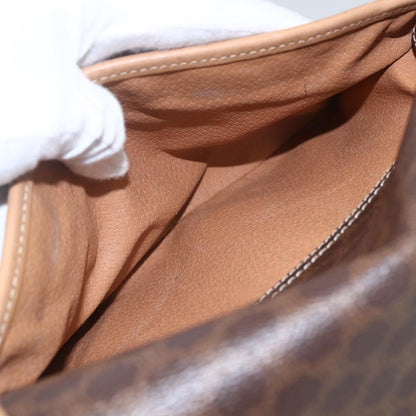 Celine Vintage Macadam Shoulder Bag Canvas and Leather, BROWN, CANVAS, Shoulder bag