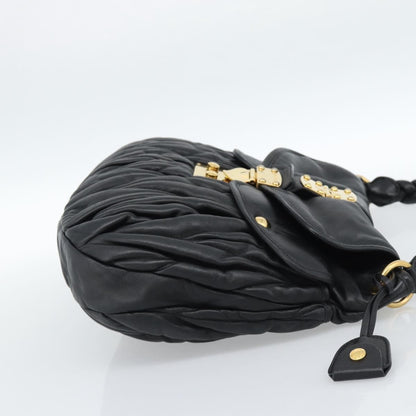 Miu Miu Coffer Convertible Satchel Leather, Black, Leather, Shoulder Bag
