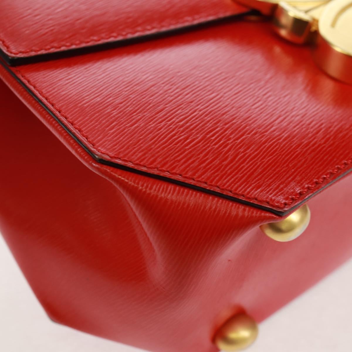 Celine Vintage Triomphe Flap Bag Leather, RED, LEATHER, Shoulder bag