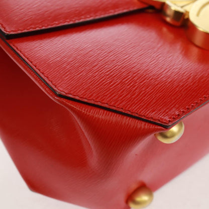 Celine Vintage Triomphe Flap Bag Leather, RED, LEATHER, Shoulder bag