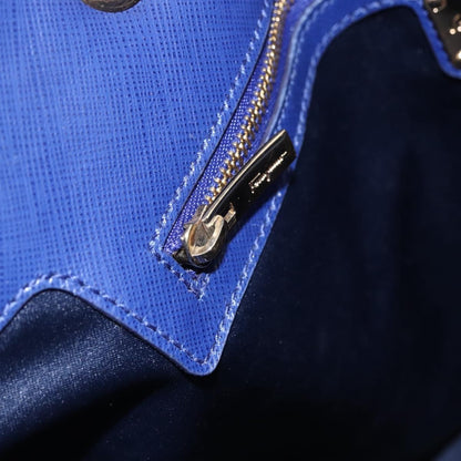 Salvatore Ferragamo Vara Bow Chain Tote Leather, BLUE, LEATHER, Tote bag