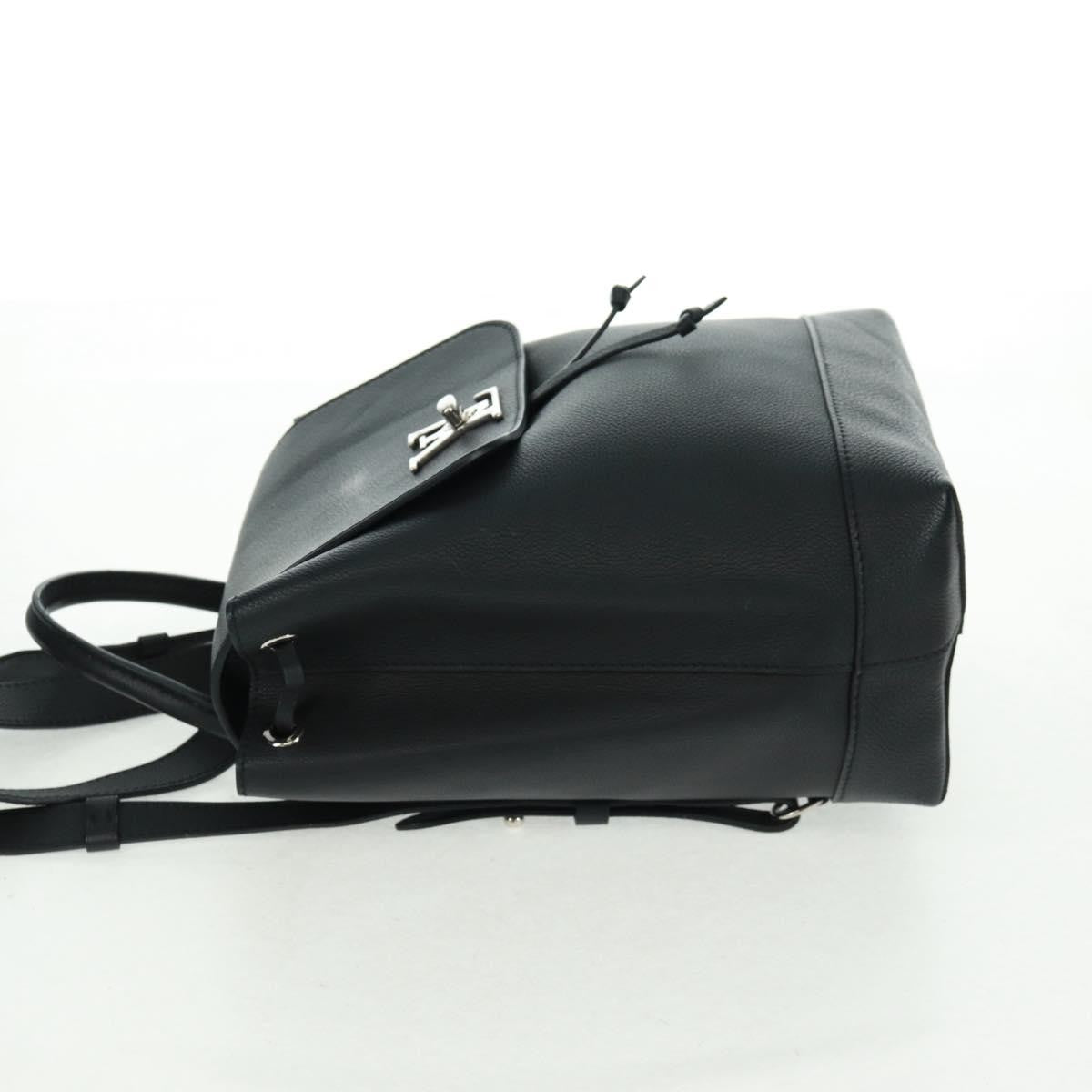 Louis Vuitton Lockme Backpack Leather, BLACK, LEATHER, Backpack