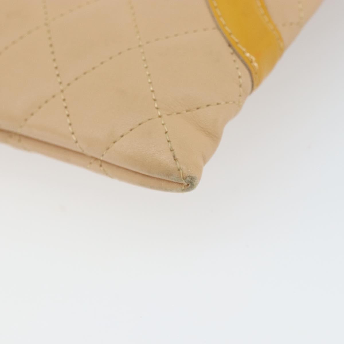 Chanel Cambon Flat Messenger Quilted Leather, BEIGE, LEATHER, Shoulder bag