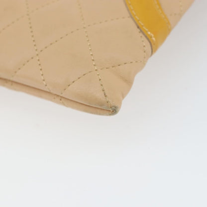 Chanel Cambon Flat Messenger Quilted Leather, BEIGE, LEATHER, Shoulder bag