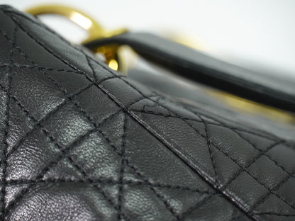 Christian Dior Lady cannage Matelassé, BLACK, LEATHER, Handbag