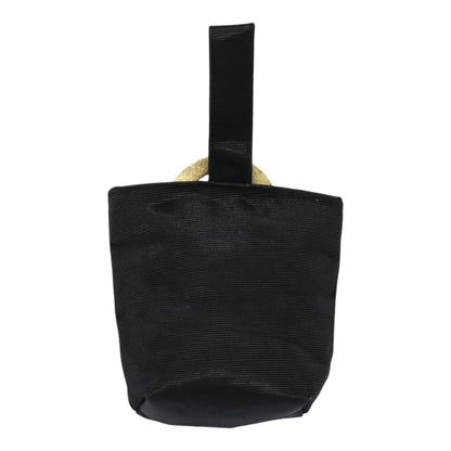 Celine Circle Logo Pouch Nylon, Black, Nylon, Clutch