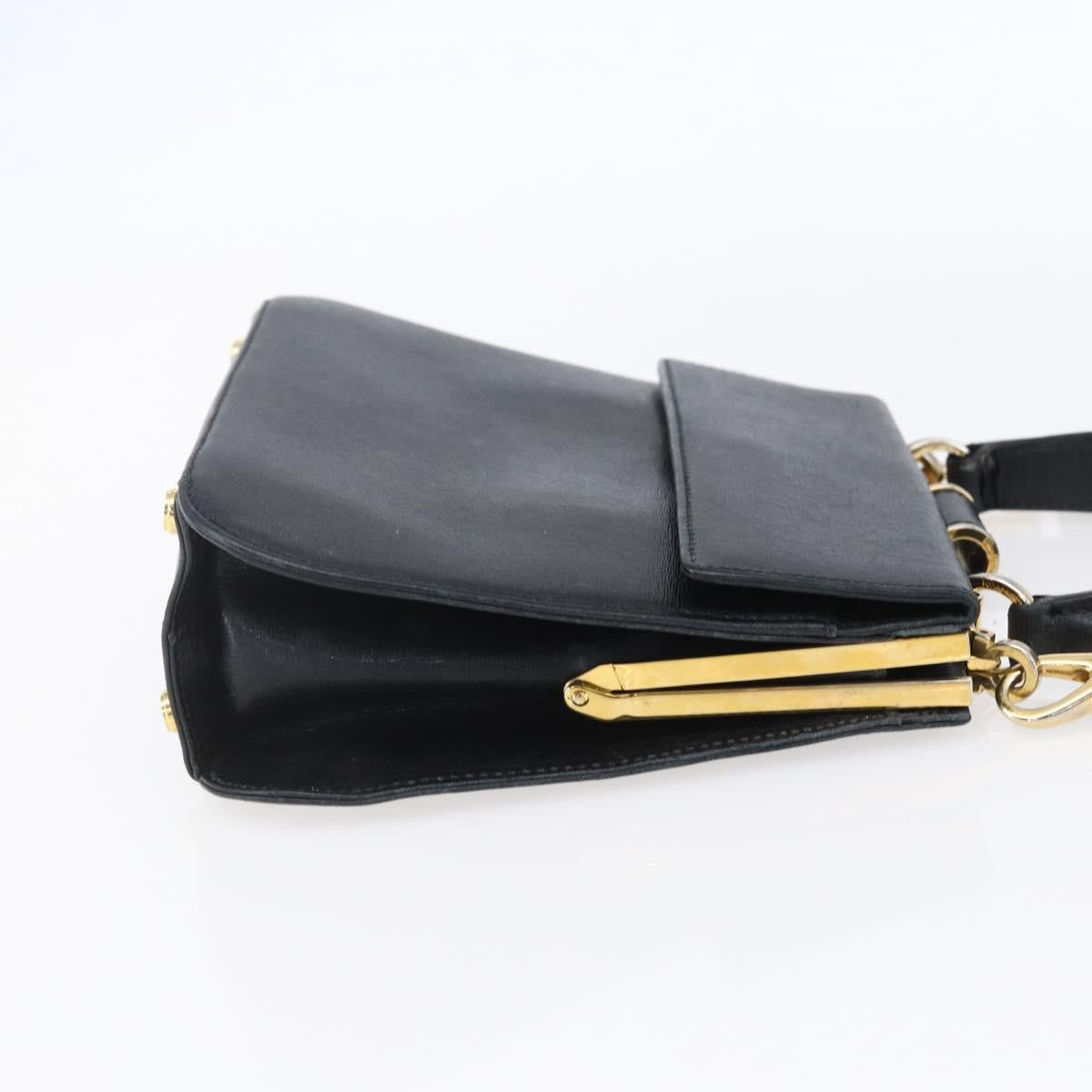 Salvatore Ferragamo Vintage Shoulder Bag Leather, BLACK, LEATHER, Shoulder bag