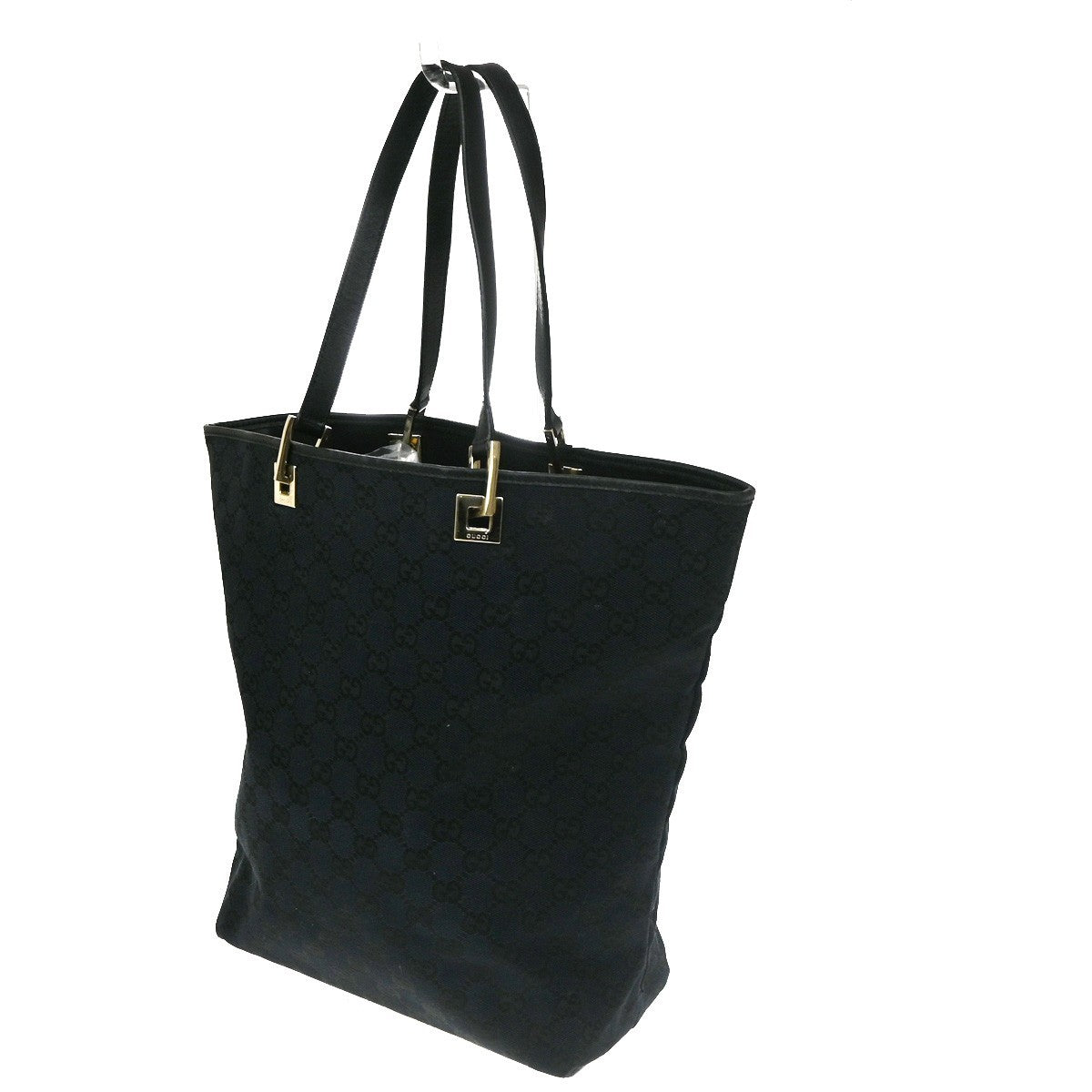 Gucci Vintage Bucket Shopping Tote GG Canvas, BLACK, CANVAS, Tote bag