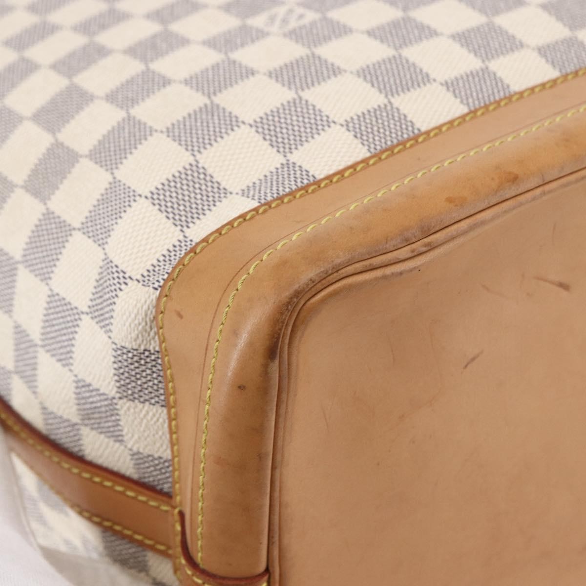 Louis Vuitton Noe Handbag Damier, WHITE, CANVAS, Shoulder bag