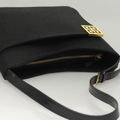Givenchy Vintage 4G shoulder bag Leather, BLACK, CANVAS, Shoulder bag