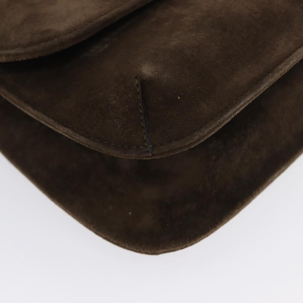 Salvatore Ferragamo Vintage Shoulder Bag Suede, BROWN, SUEDE, Shoulder bag